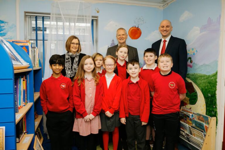 Children and staff at John Wilkinson school